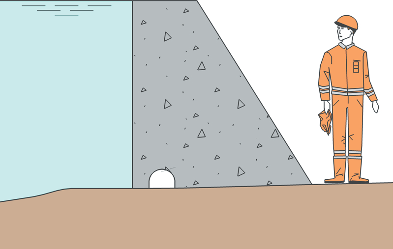 Figur 5: Drenasjesystem basert på drenasjerør halvkløvinger og rør.