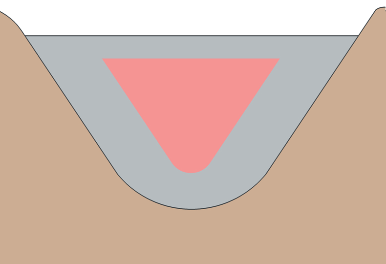 Figur 21: Luftside med angivelse av de steder armeringskorrosjon har størst betydning for sikkerheten.