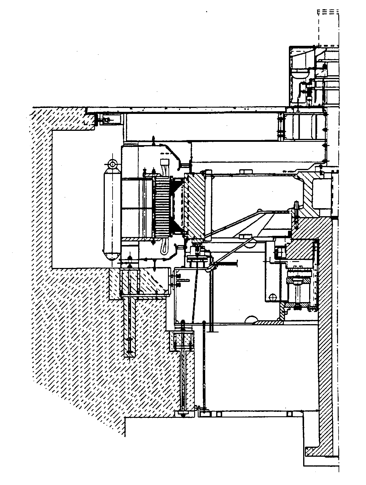 Figur 7: Snitt-tegning av generator med byggeform IM 8205 (W 8)