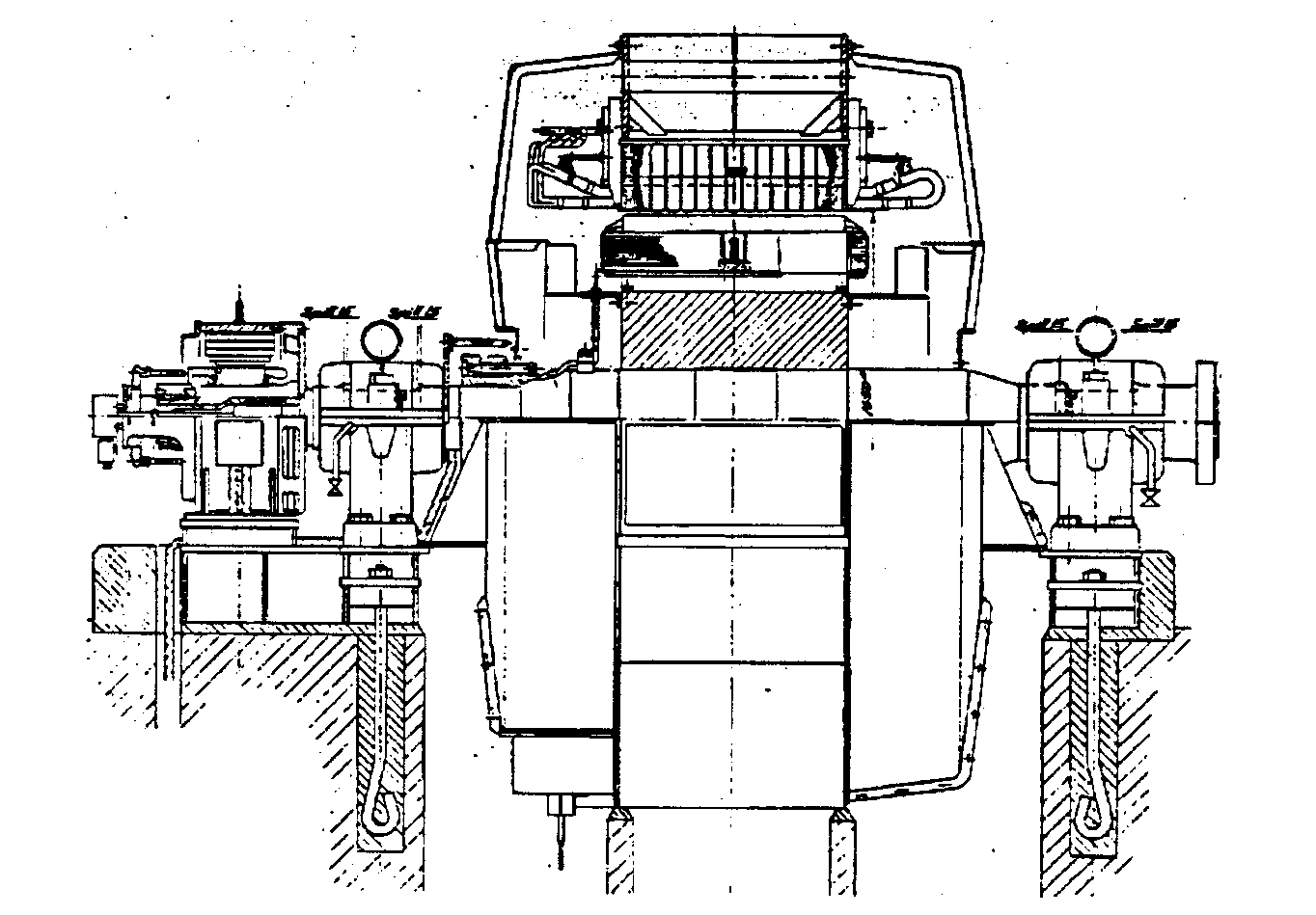 Figur 10: Horisontalakslet generator med 2 radiallagre