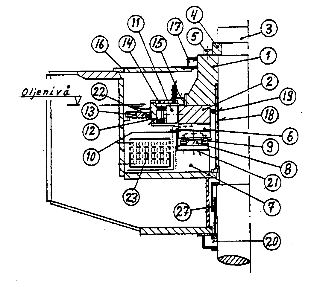 Figur 19: Kombinert lager med innvendig kjøling (Brown Boveri type Be)