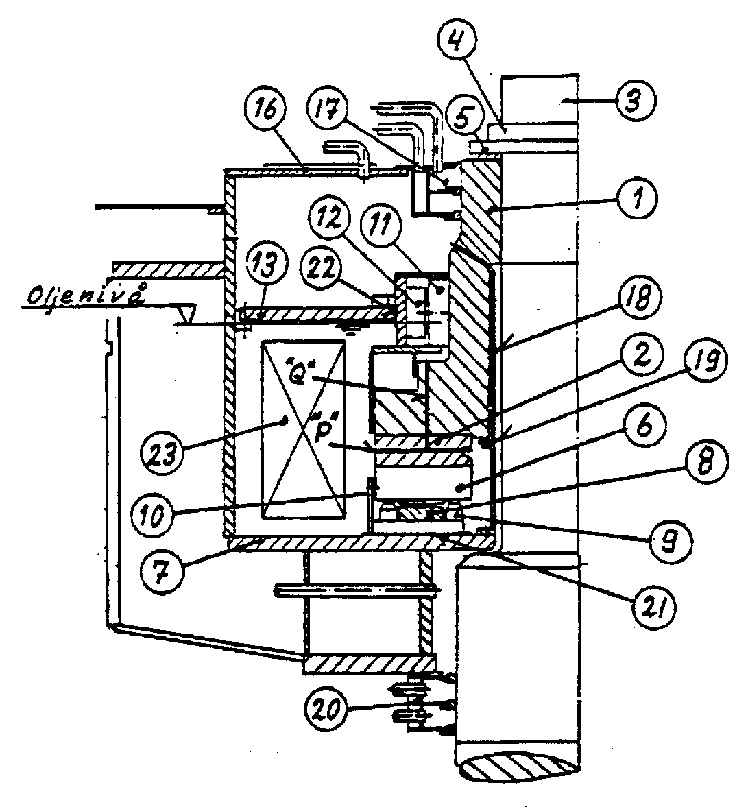 Figur 22: Kombinert lager med innvendig kjøling (Brown Boveri type A)