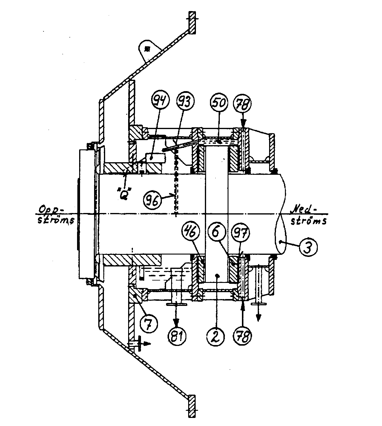 Figur 51: Nedstrøms aksial-/radiallager for rørgenerator