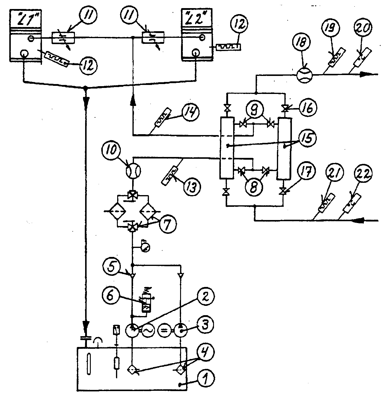Figur 64: Spyloljesmøring for horisontallager, prinsippskjema