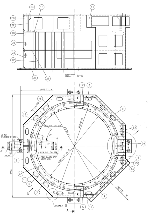Figur 1: Statorhus, vertikalakslet generator