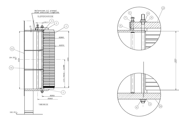 Figur 4: Aksielt snitt av stator
