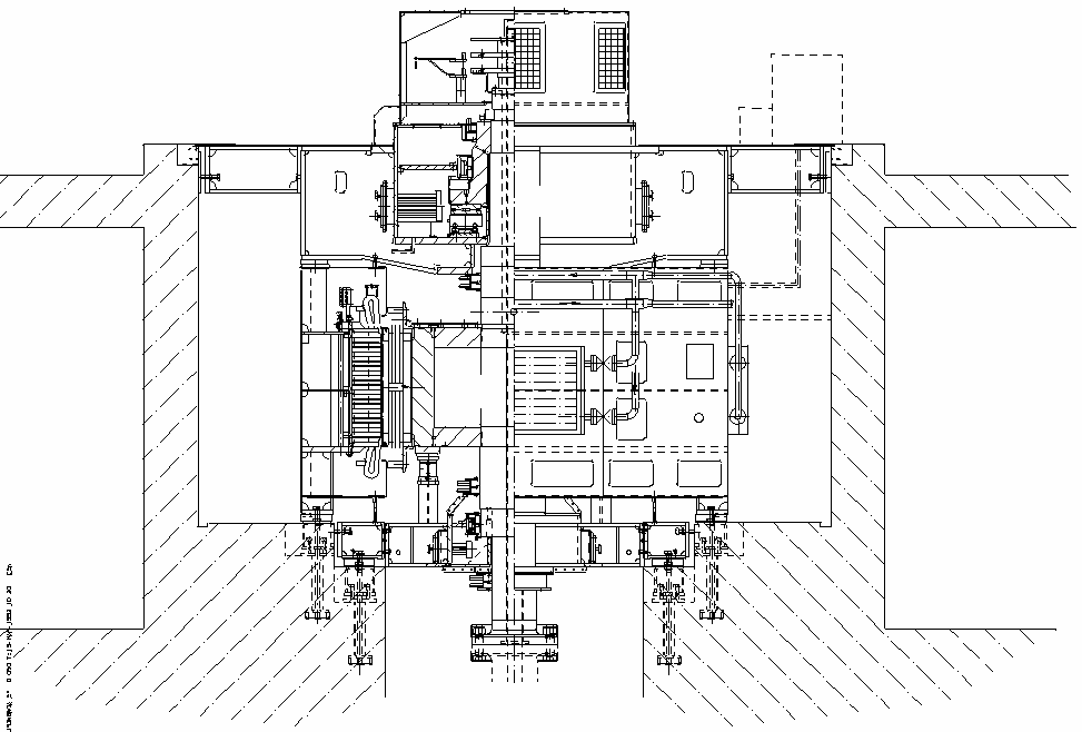 Figur 1: Snitt av vertikalakslet generator
